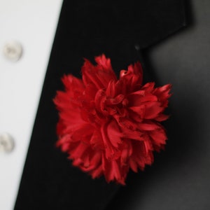 Carnation, boutonniere for men, Hadestown