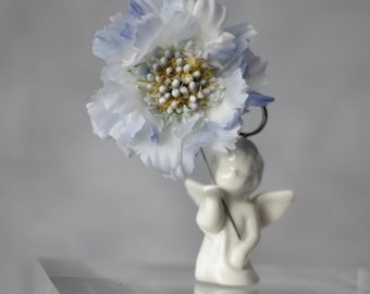 Scabiosa Boutonniere für Männer Dusty blue Hochzeit Bräutigam Boutonniere