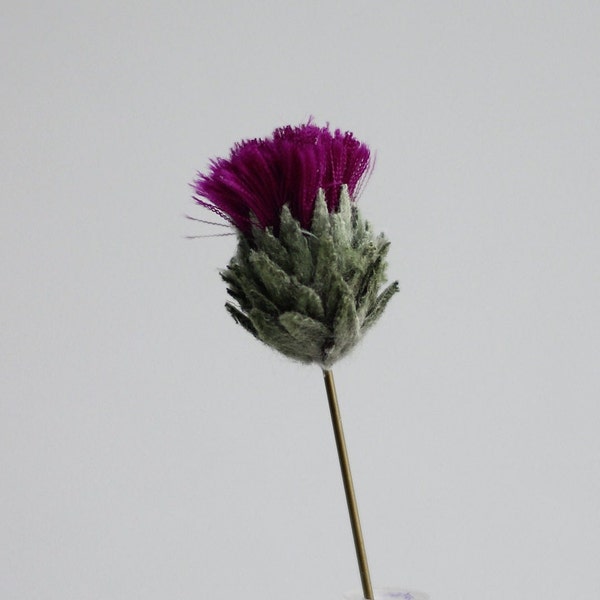 Thistle boutonniere for men