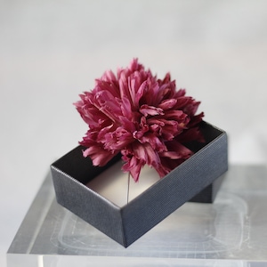 Carnation pin. Boutonniere for men. Burgundy boutonniere