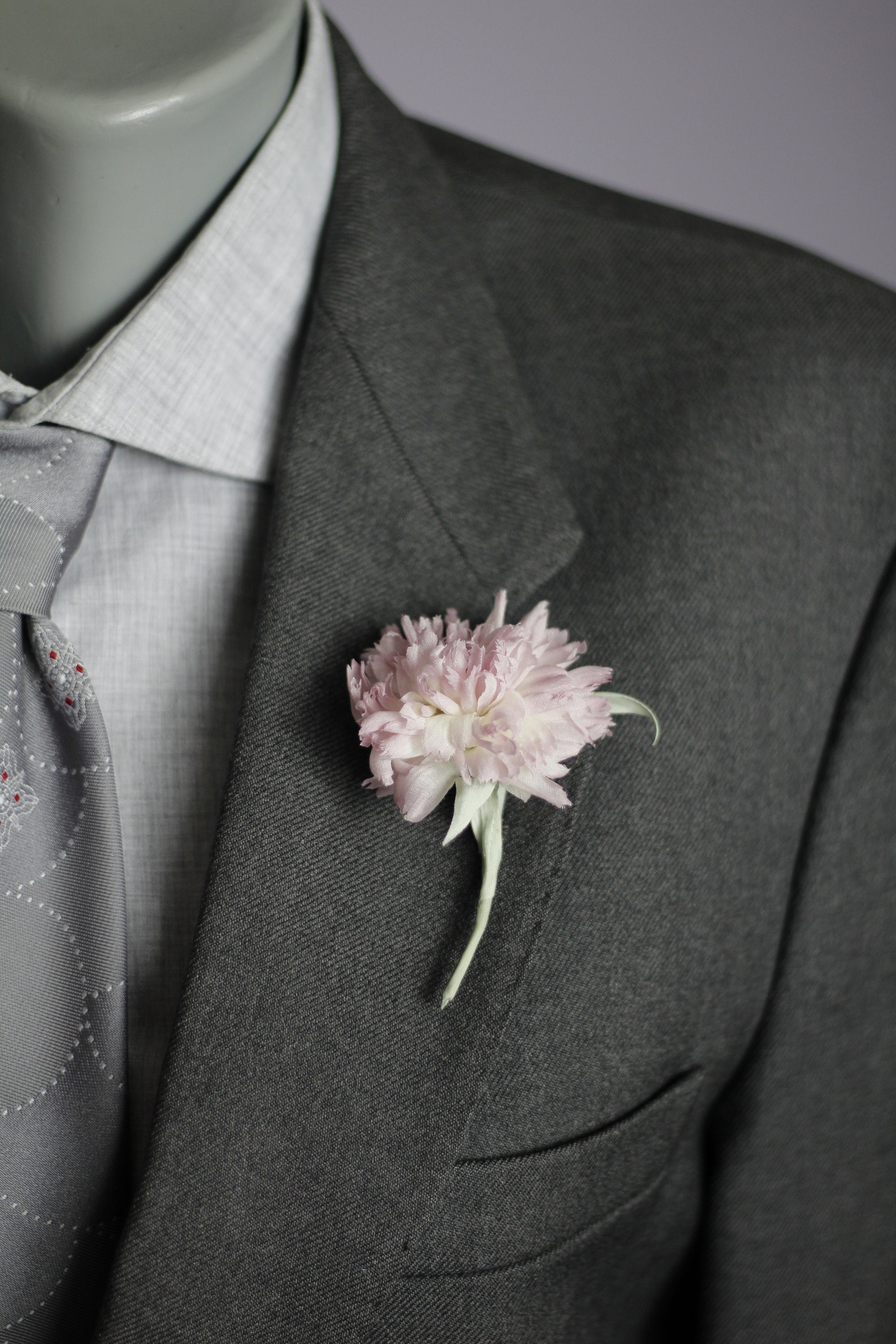 Carnation Pin Silk Boutonniere for Men Step Dad Gift Etsy