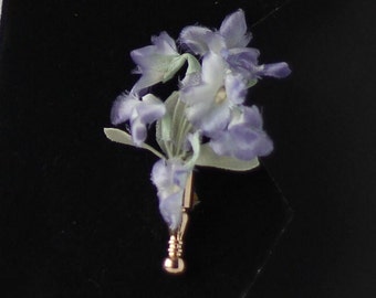 Elegant Poirot Lapel Pin - Tussie Mussie Inspired Brooch for Men with Small Wild Violets