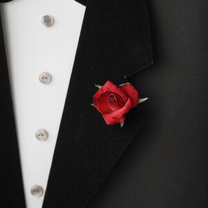 Lapel pins men Mens formal wear Fake boutonniere Rose pin
