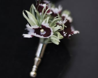Poirot lapel pin Carnation pin Tussie mussie Tiny pin