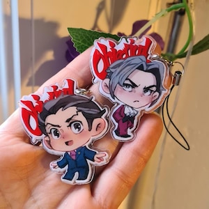 Charm Chibi Ace Attorney – Phoenix Wright & Miles Edgeworth Resine keychain phone strap