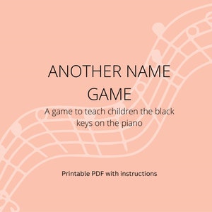 Another name game - Piano printable worksheet for children, printable PDF, music theory resource, instant download piano game
