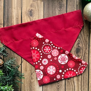 Dog Christmas Bandana Holiday Bandana Red Print Bandana Custom Collar