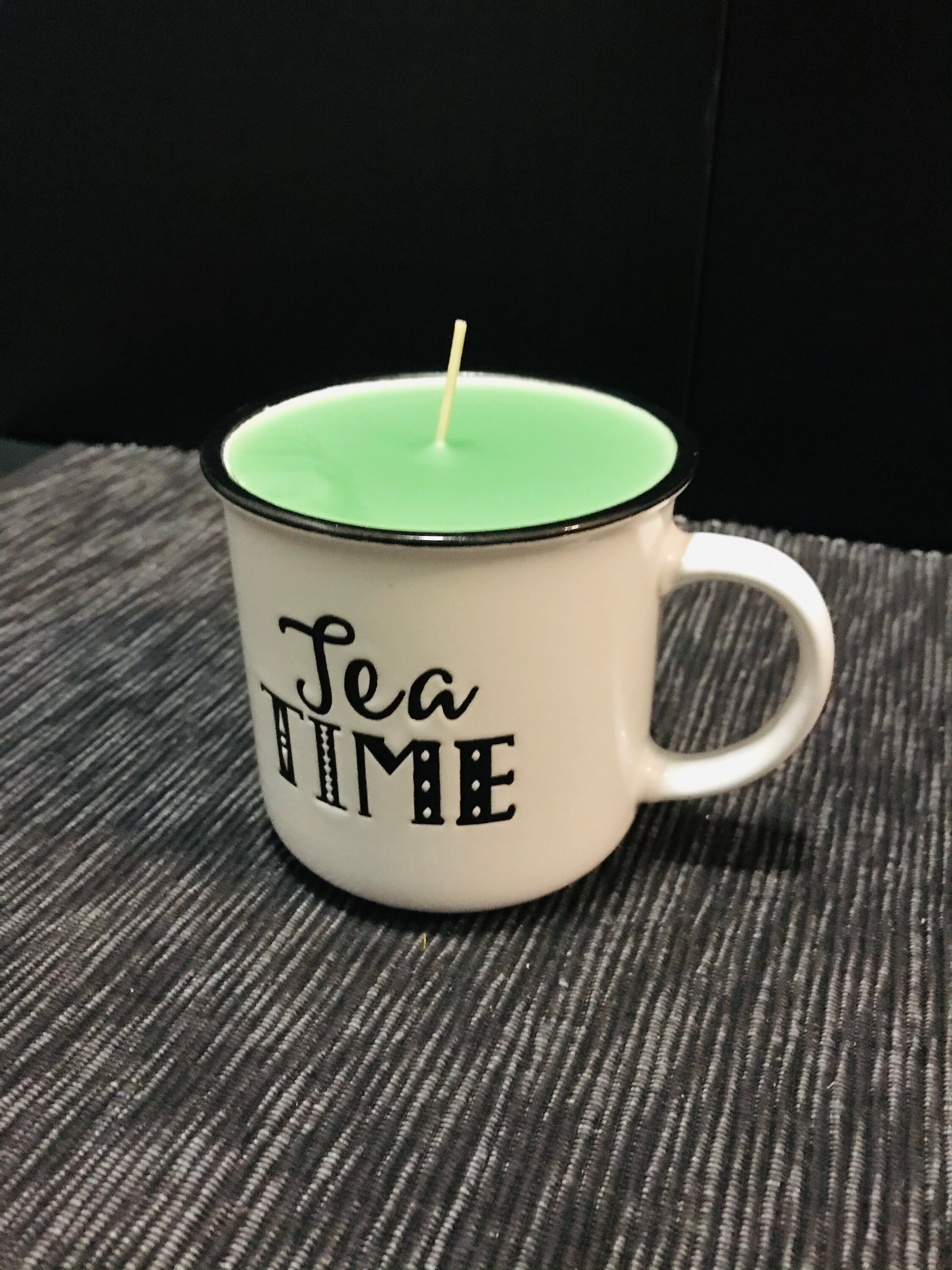 Green tea candle with crystals Etsy