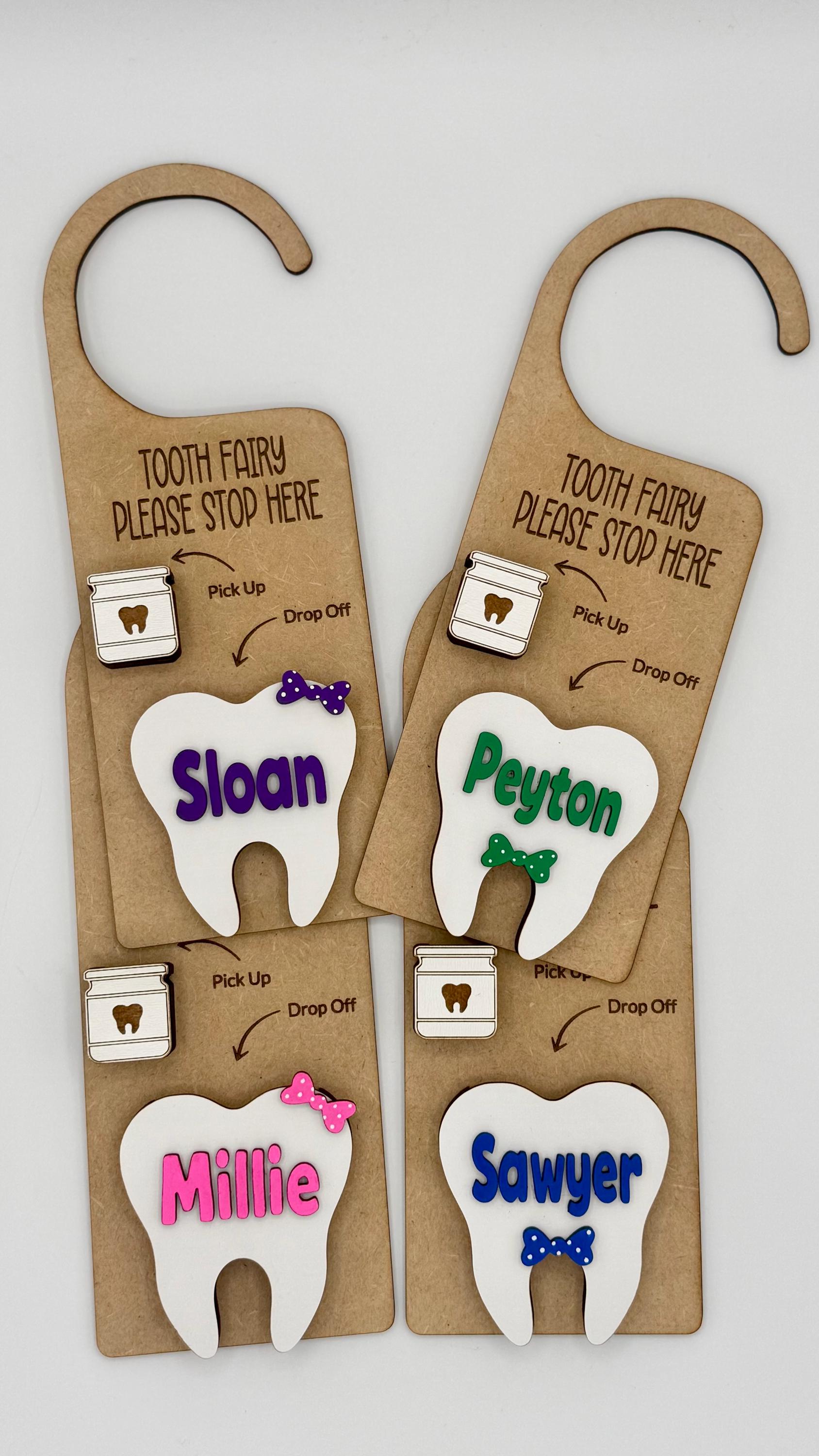 Personalized Tooth Fairy Door Hanger, Custom Name Tooth Holder - Etsy