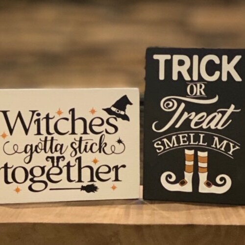 Halloween Signs Halloween Painted Sign Handpainted Etsy
