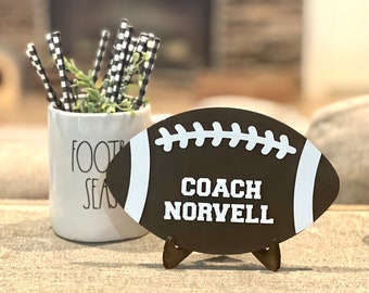 Coach Gift, Football Coach Gift, Personalized Desktop Football Sign, Teacher Gift