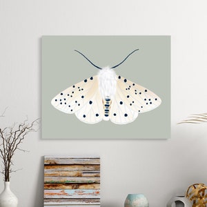 White Ermine Moth, Instant Dowload, Butterfly Print, Insect Printable, Moth Illustration, Moth Wall Art, Fluffy Speckled Moth, 18x24, 8x10 image 2