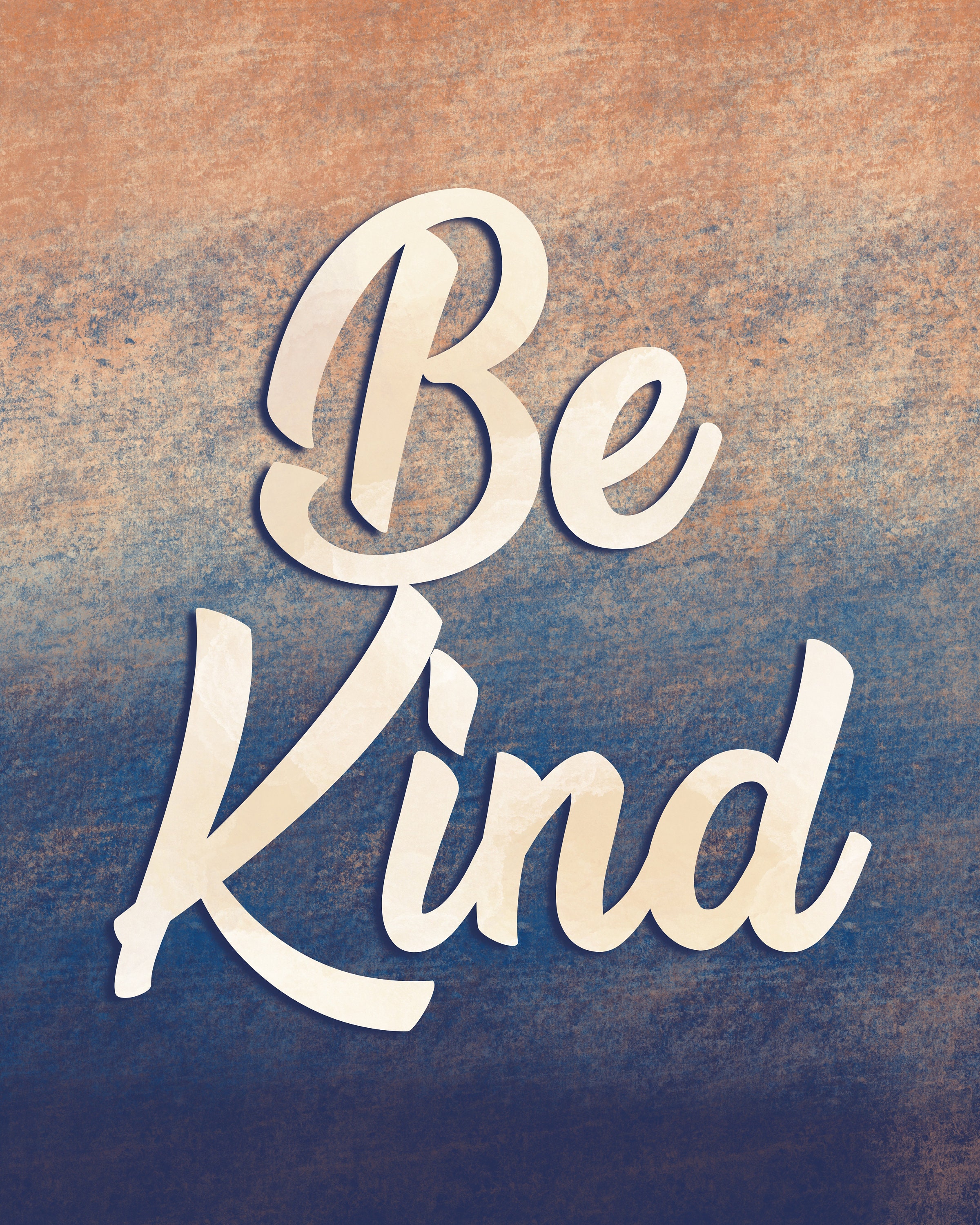 Be Kind Print Typography Poster Inspirierende Word Art Etsy