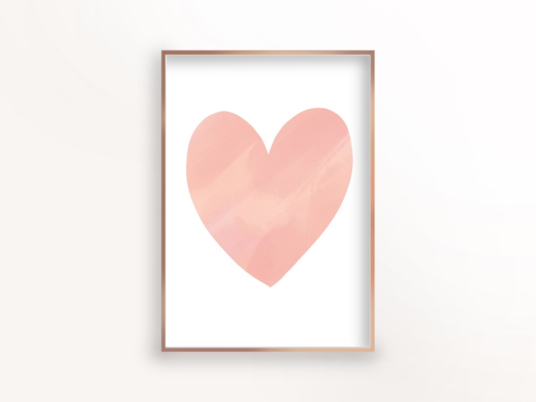 Blush Pink Heart, Wall Art Minimalist Pink, Light Pink, Nursery Decor