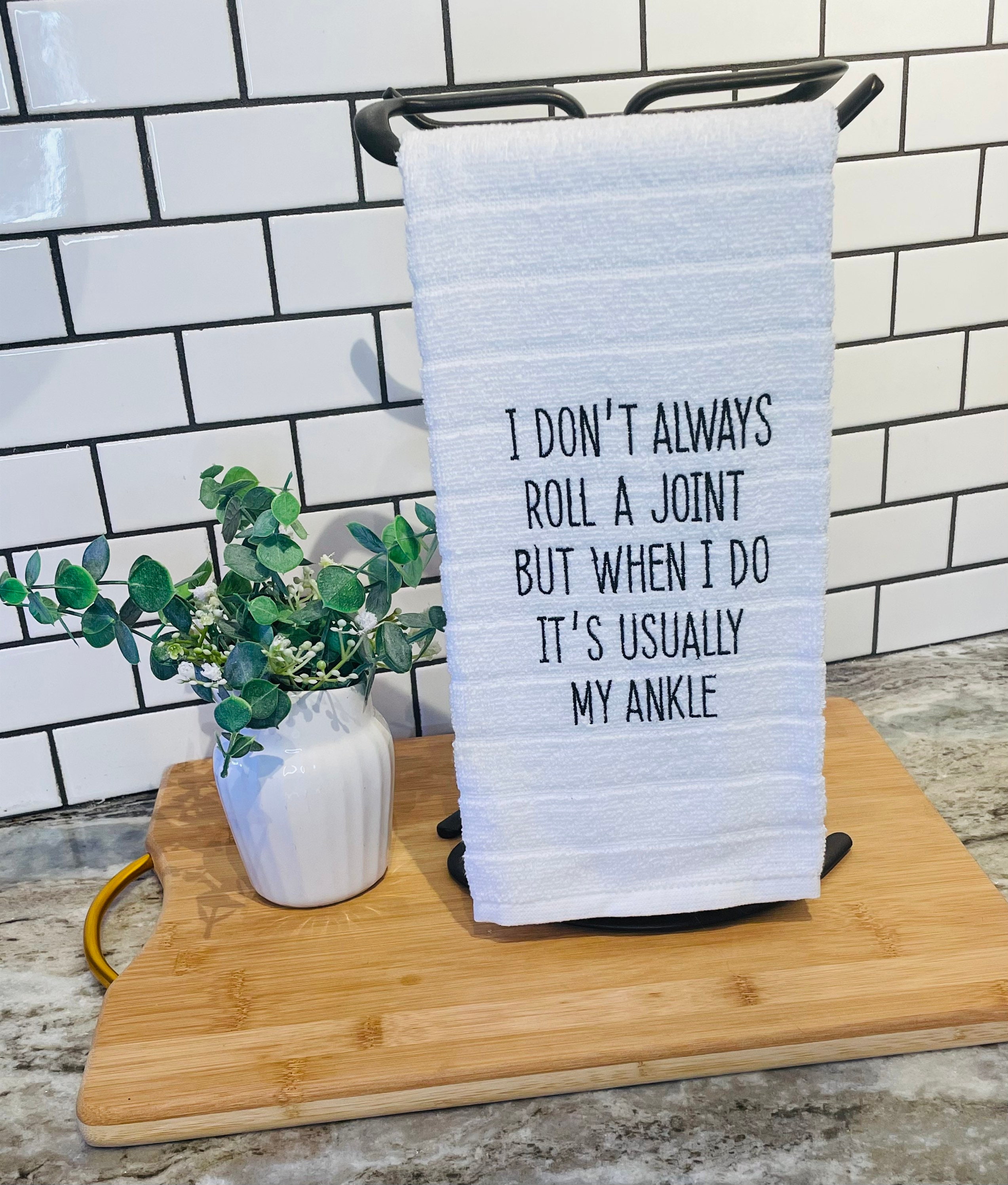 Funny Dish Towel Funny Embroidered Kitchen Towel Adult Home Etsy