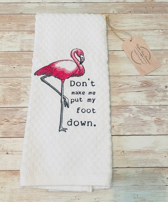 Cute Kitchen Towels, Fun Dish Towels with Flamingo, Nautical, & Beach  Theme, 5 White Kitchen Towels