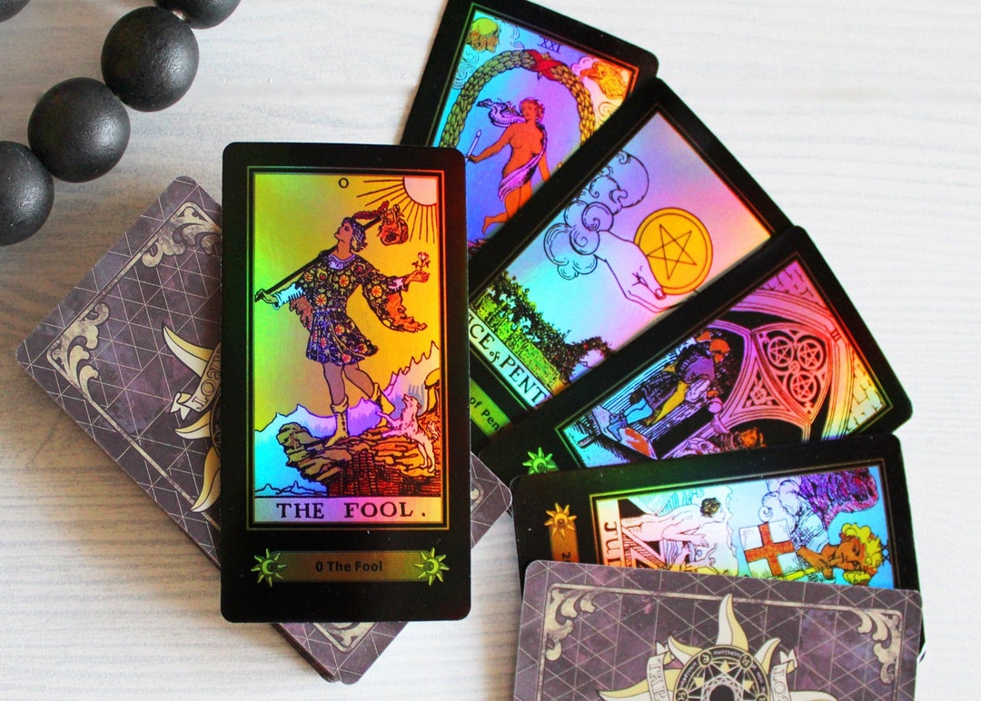 Holographic Tarot Cards Classic Tarot Deck 78 Tarot Cards for Beginners