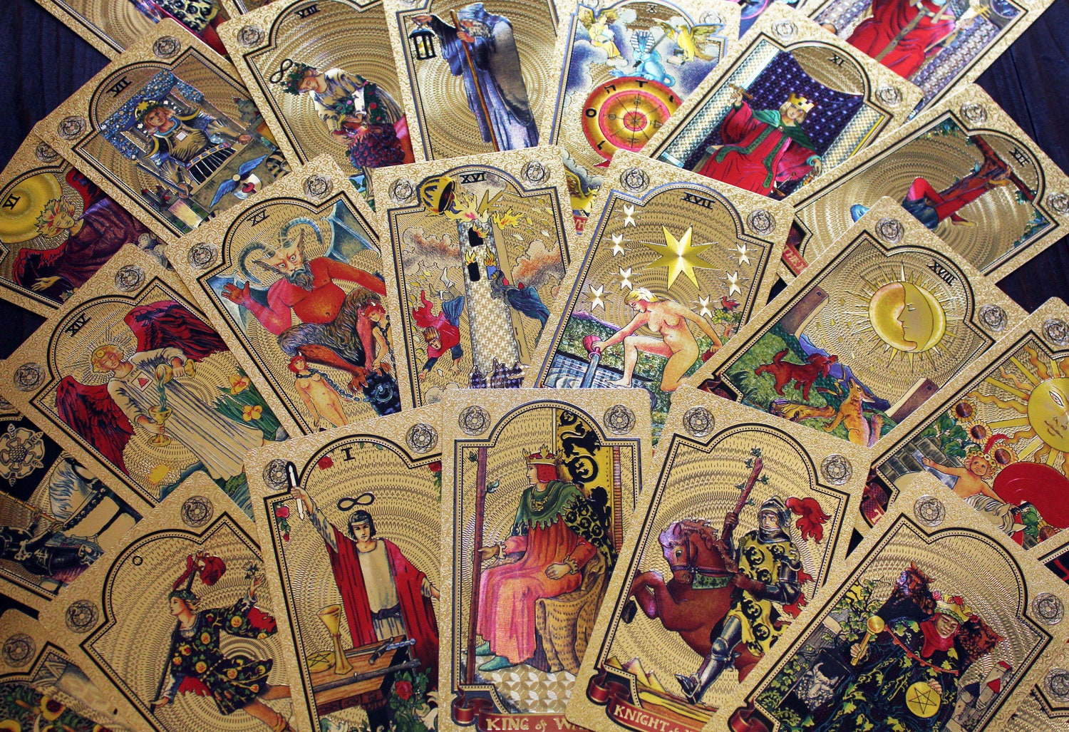 Gold Foil Tarot Cards Classic Tarot Deck 78 for Beginners With Etsy