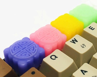 Artisan Mooncake Keycap,Novelty Resin Custom Key Caps for All Cherry MX Switch Gaming Mechanical Keyboards