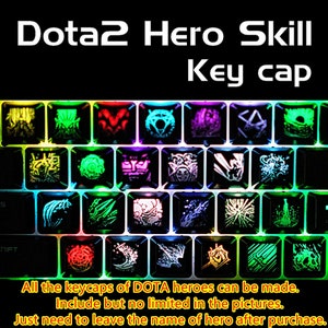 DOTA 2 Backlit Custom Keycaps Character Heroes Skill Ability Game Skill Keycap Set for Cherry MX Mechanical Gaming Keyboard,Gift Collection