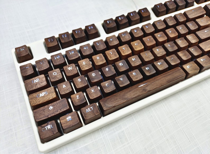 Custom Wooden Full Keycaps Setwalnut Solid Wood & Resin Etsy