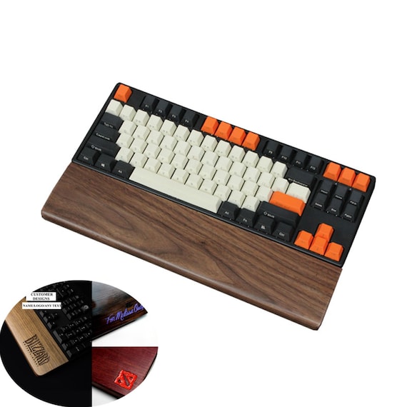 Walnut Wood Keyboard Wrist Rest, Beech Wood Mouse Wrist Pad 