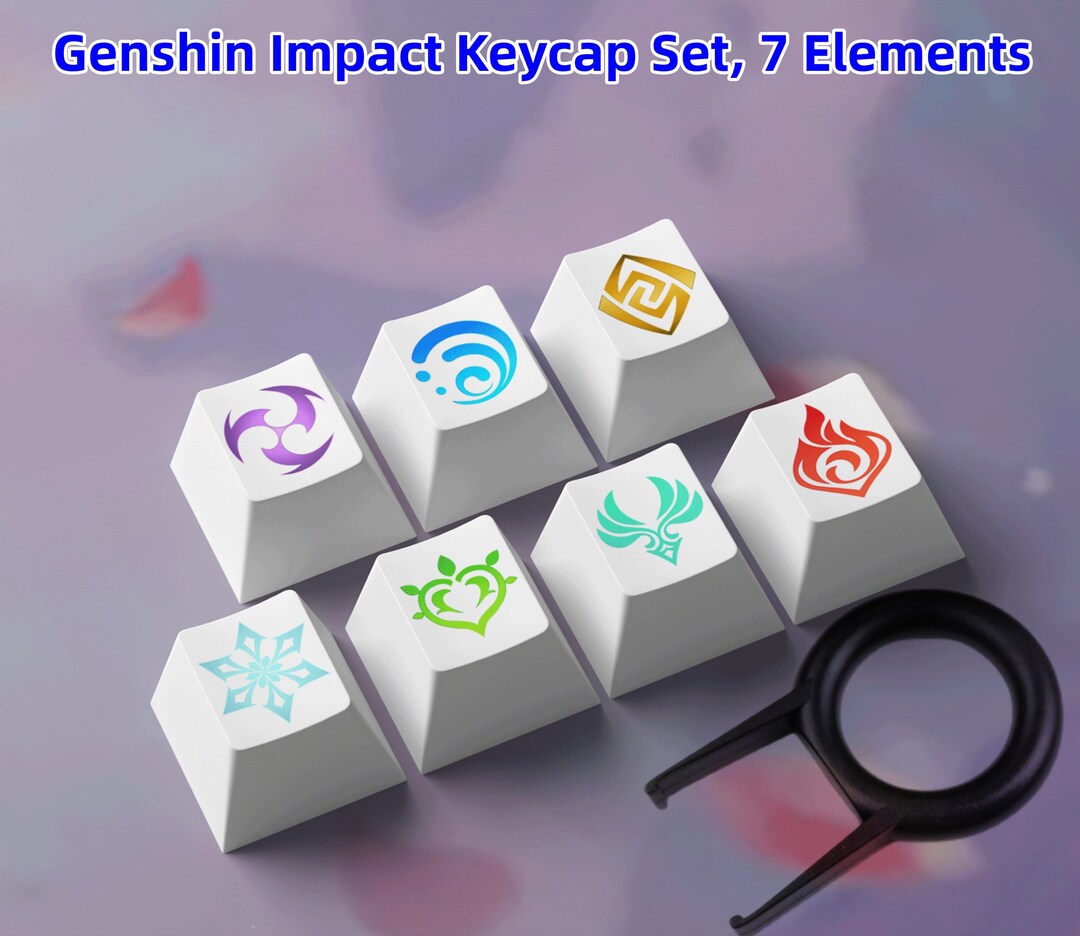 Genshin Impact Keycap Set7 Elements Custom Artisan Keycaps - Etsy