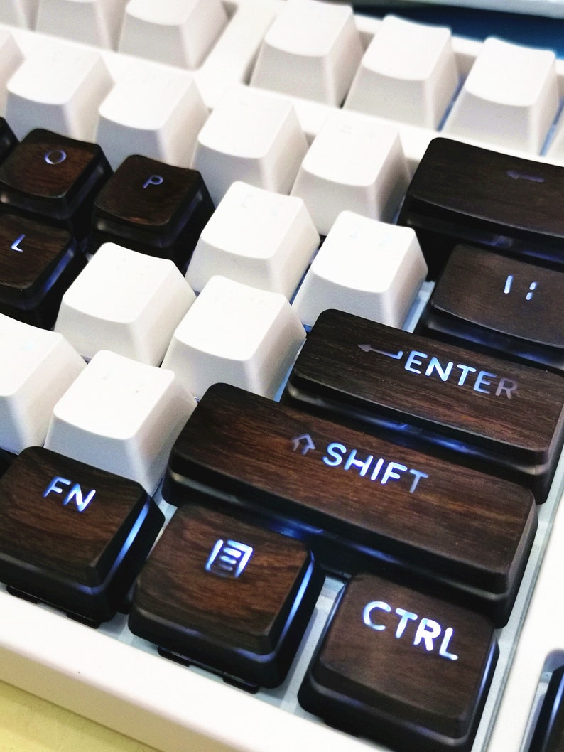Wooden Pudding Keycaps Translucent Ebony Backlit Artisan Etsy