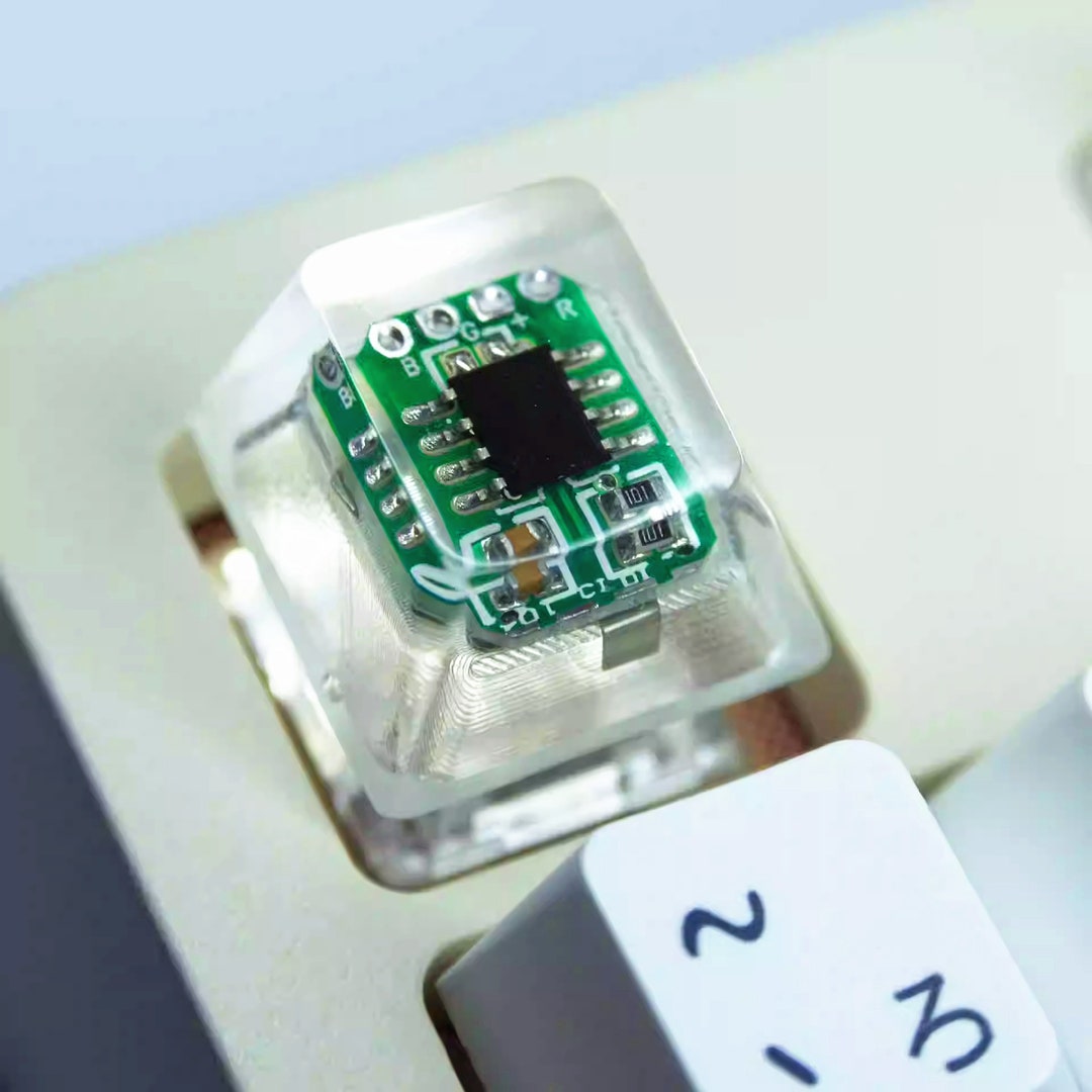 Microchips Artisan Resin & Metal Keycapscustom Backlight Etsy