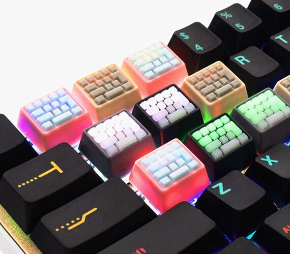 Handmade Resin Artisan Keycaps Set 4 Pcs,Mini Keyboard Style for 