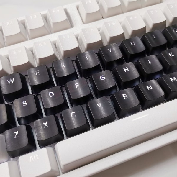 Handmade Ebony Wooden Backlit Keycaps,Solid Wood & Resin Shine Throught Artisan Keycap Set,for Cherry MX Switch Gaming Mechanical Keyboards