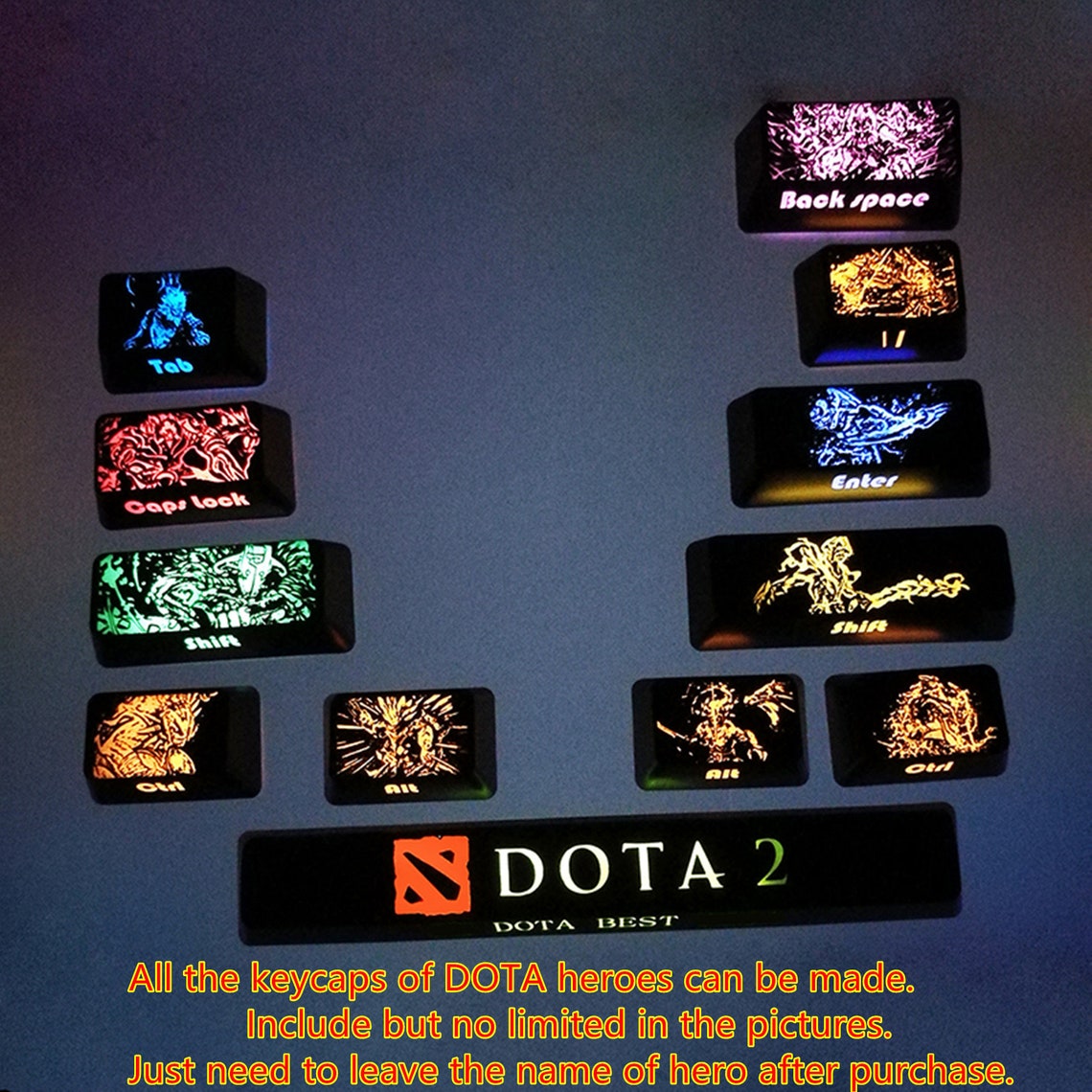 DOTA 2 Backlit Custom Keycaps Character Heroes Skill Ability - Etsy