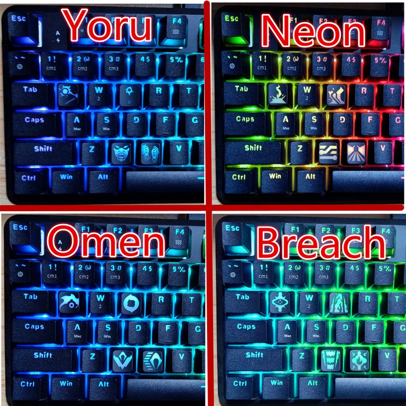 Valorant Agent Ability Keycaps Set Laser Etching Backlit Etsy UK