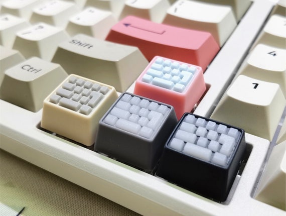 Handmade Resin Artisan Keycaps Set 4 Pcs,Mini Keyboard Style for 