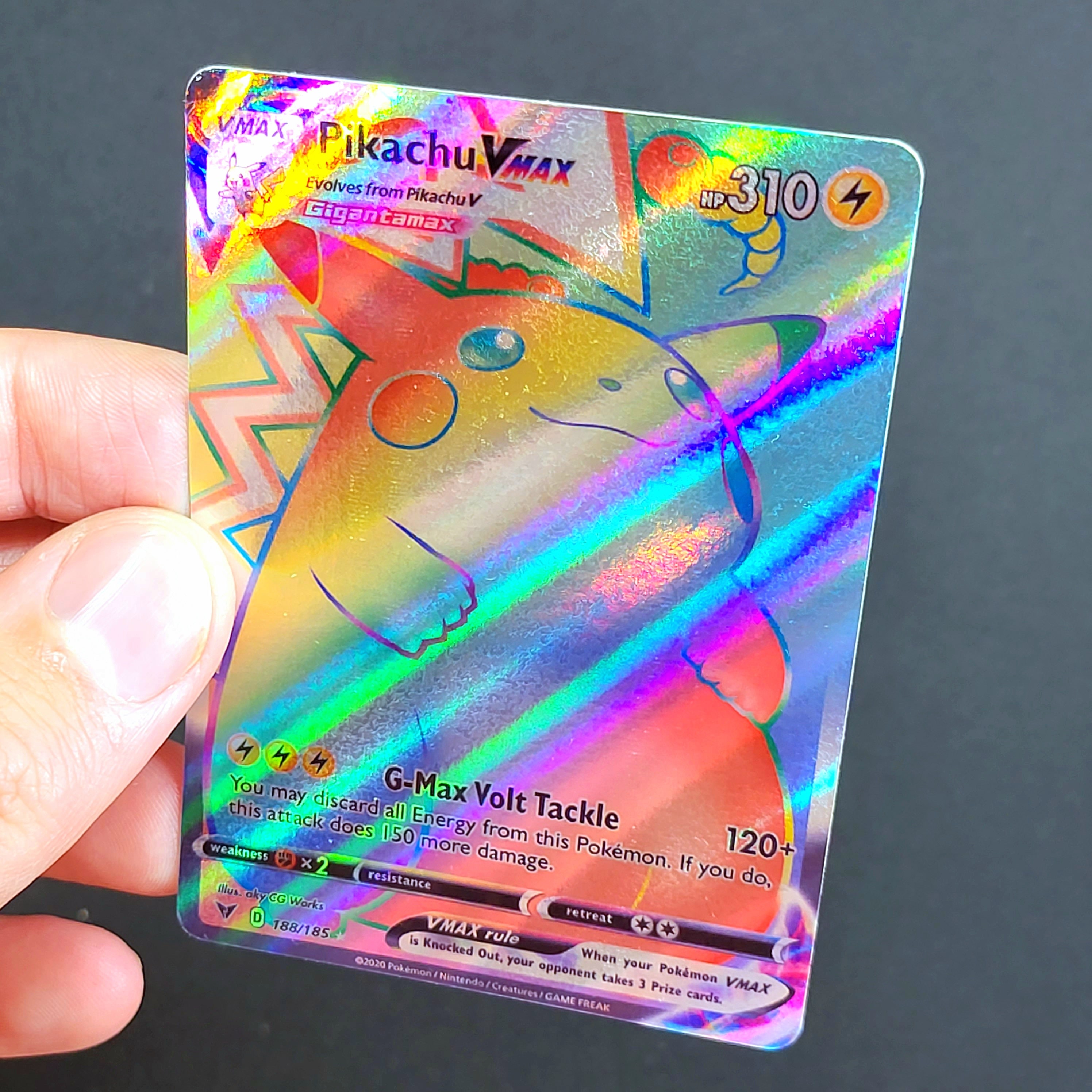 Rainbow Pikachu Vmax Holo Custom Made Pokemon Card Etsy UK