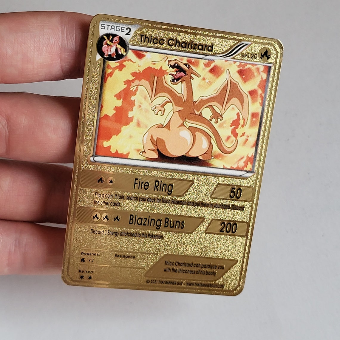 GOLD Thicc Charizard Metal Pokemon Card - Etsy Denmark