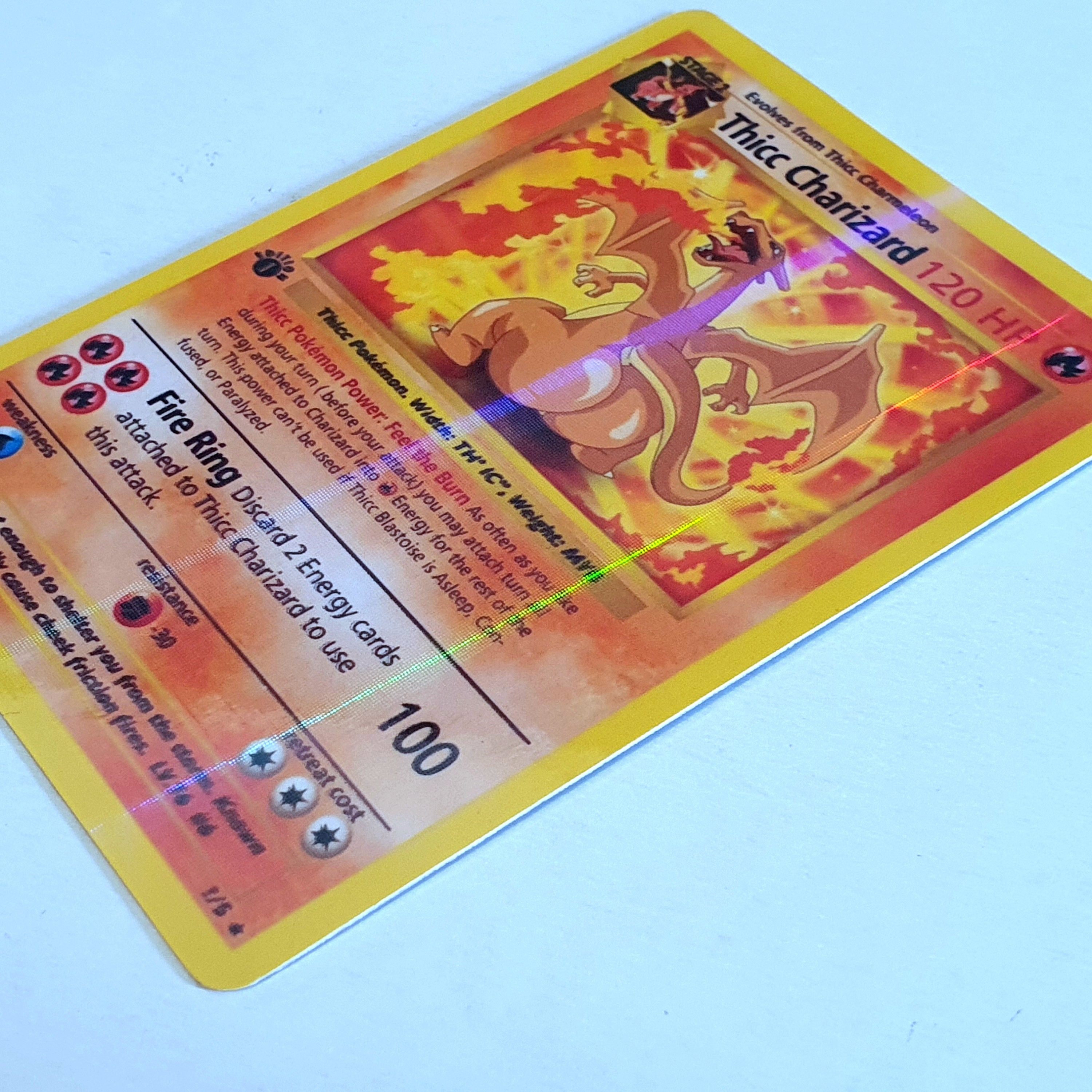 Thicc Charizard Holographic Custom Made Pokemon Card | Etsy UK