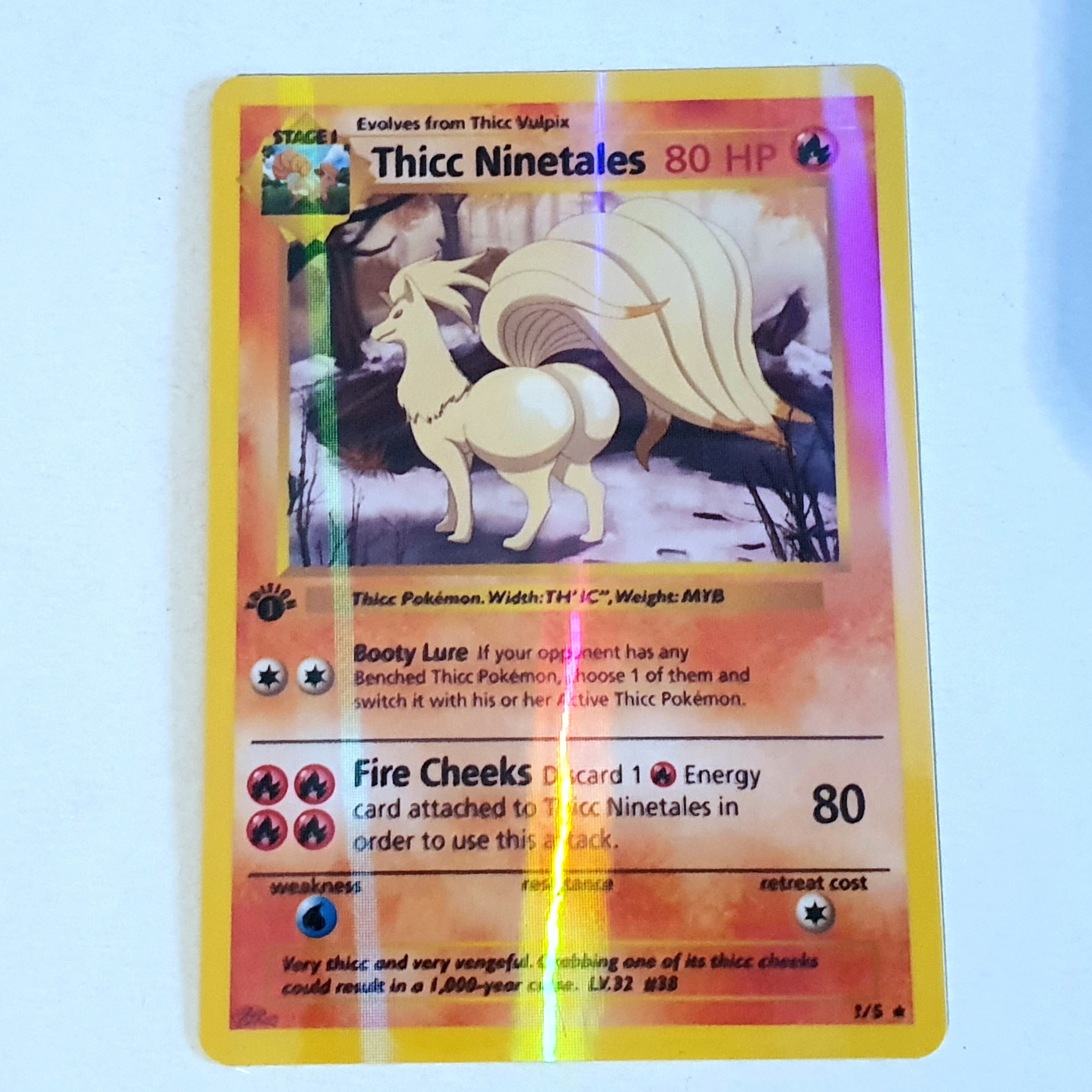 Thicc Ninetales Holographic Custom Made Pokemon Card Etsy