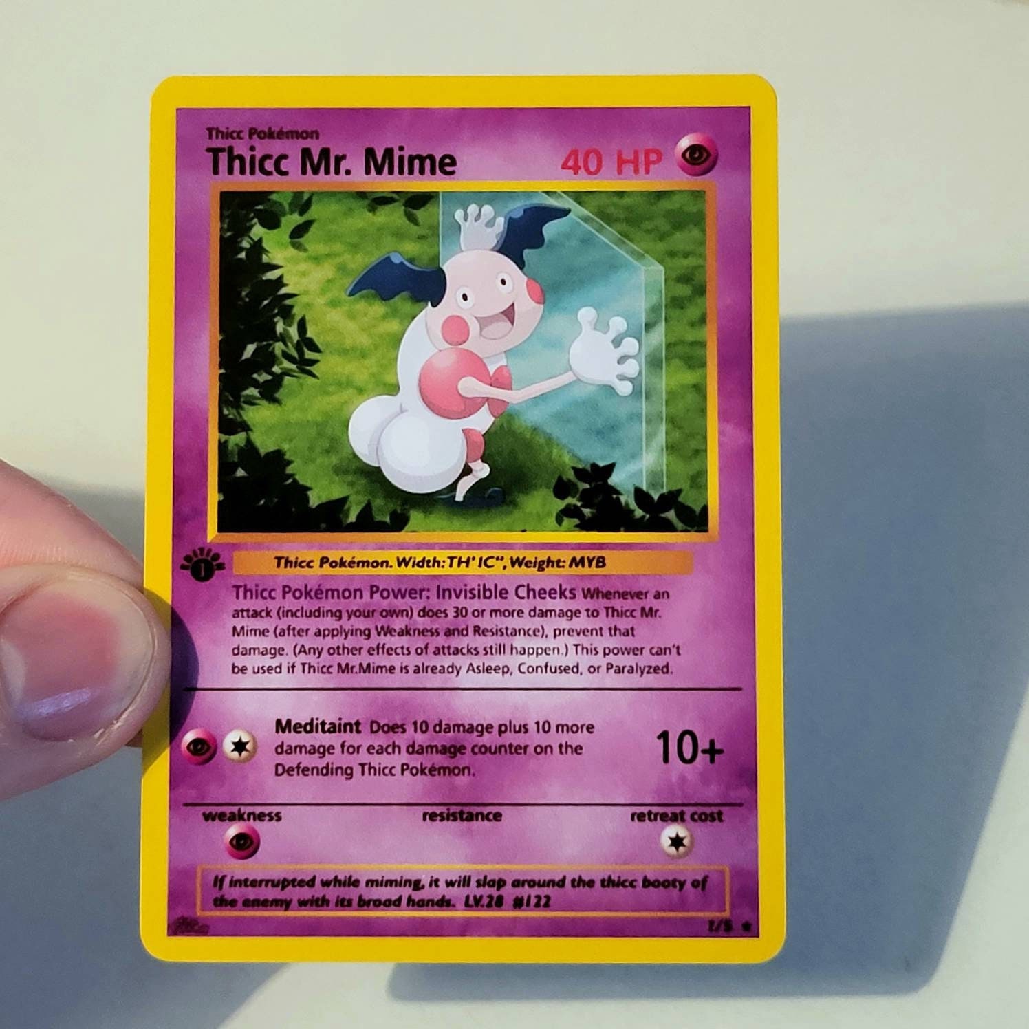 Thicc Mr. Mime Holographic Custom Made Pokemon Card - Etsy