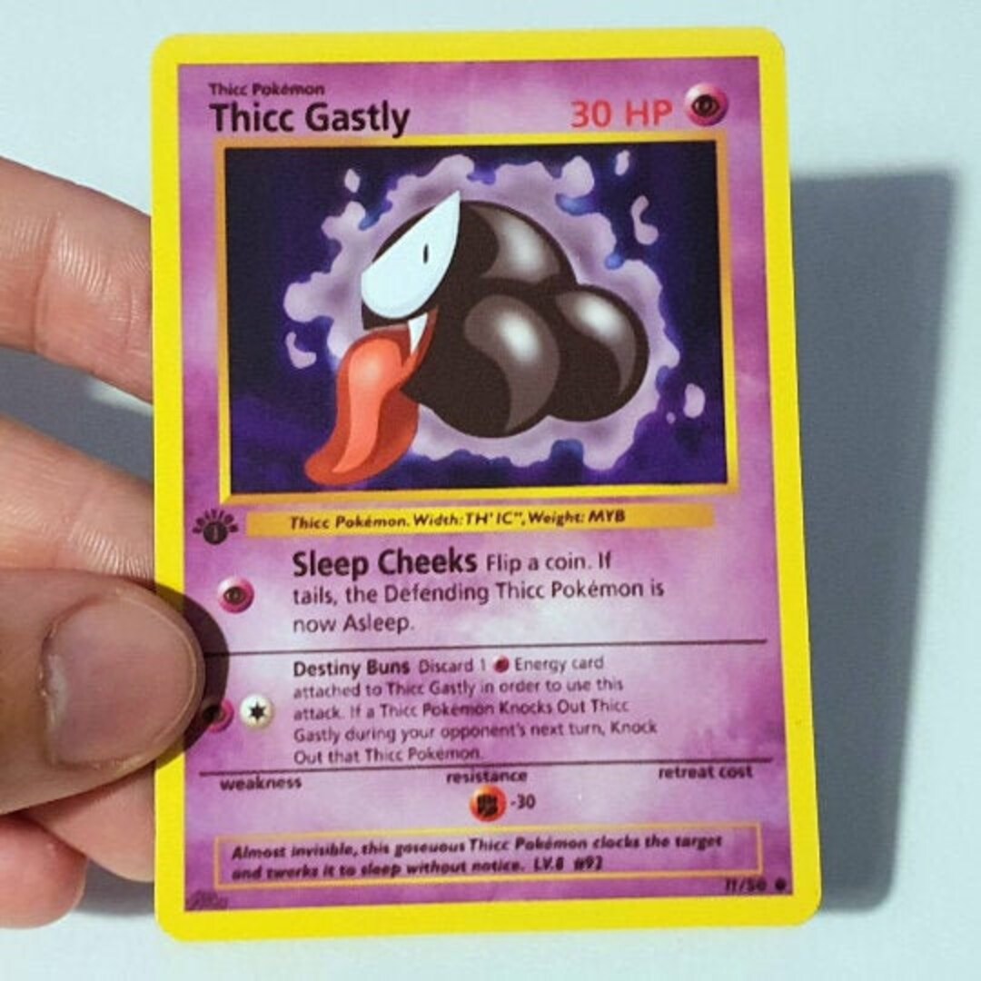 Thicc Gastly Holographic Custom Made Pokemon Card Etsy