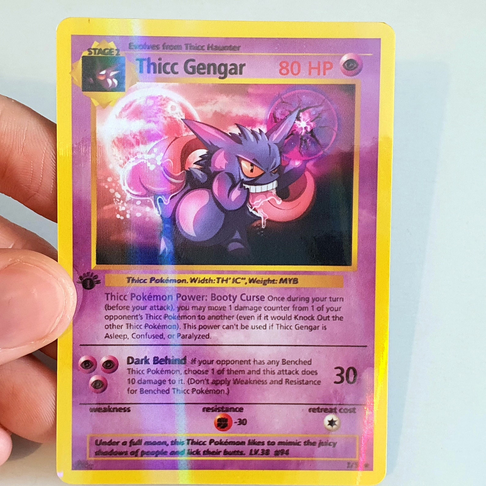 Thicc Gengar Holographic Custom Made Pokemon Card | Etsy