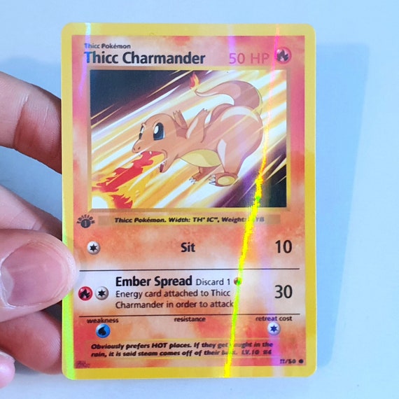 Thicc Charmander Holographic Custom Made Pokemon Card Etsy UK