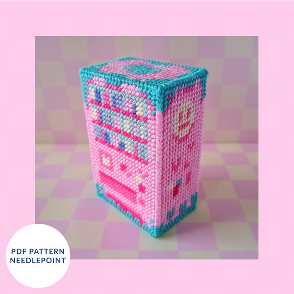 Needlepoint Pattern - Instant Download PDF - 3D Vending Machine