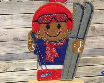 Gingerbread skier decoration