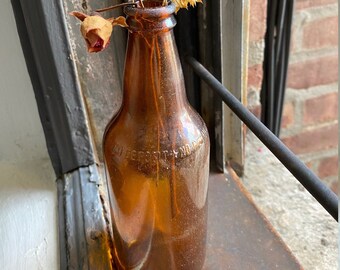 1940s Ocean Tumbled Vintage Brown Beer Bottle