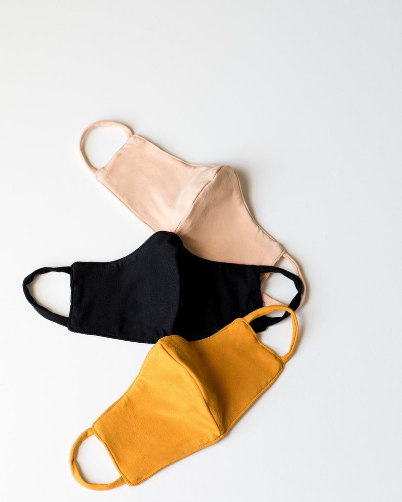 Set of 3 Reusable Ultra Soft Cotton Face Masks 3layered Small Etsy