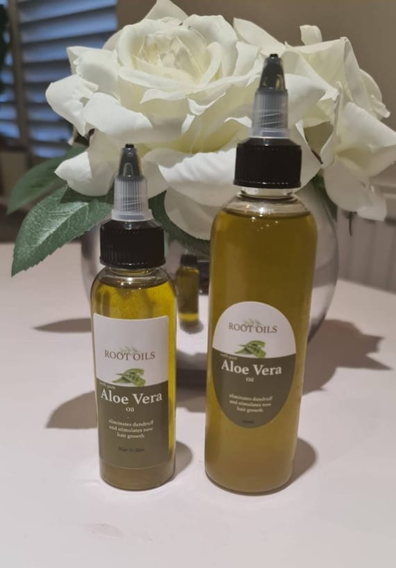 100% Natural Aloe vera oil, eliminates dandruff and stimulates hair  follicles