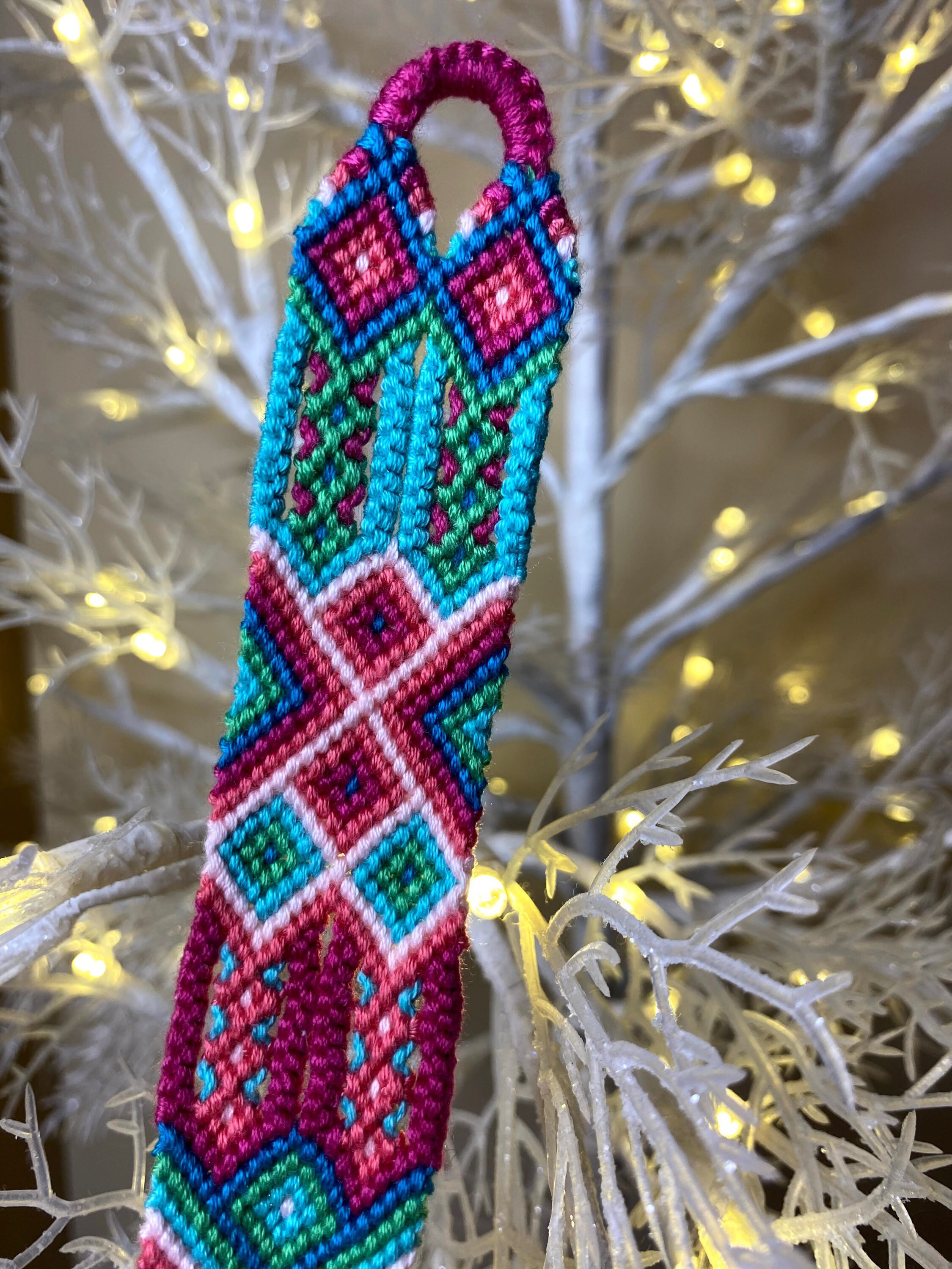Double Aztec Pattern Friendship Bracelet Woven Knotted Etsy