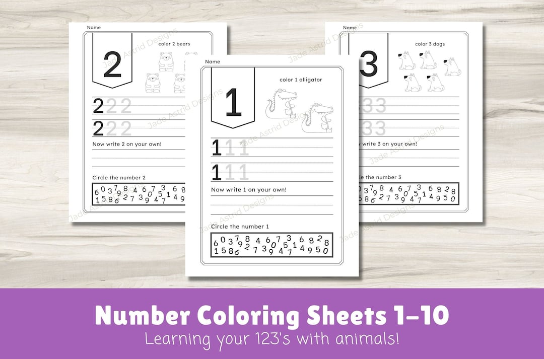 Learning Your Numbers 1-10 | Coloring Pages for Children in School or