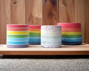 terrazzo planter, colorful planter, rainbow pot, unique gifts, indoor planter, housewarming gifts